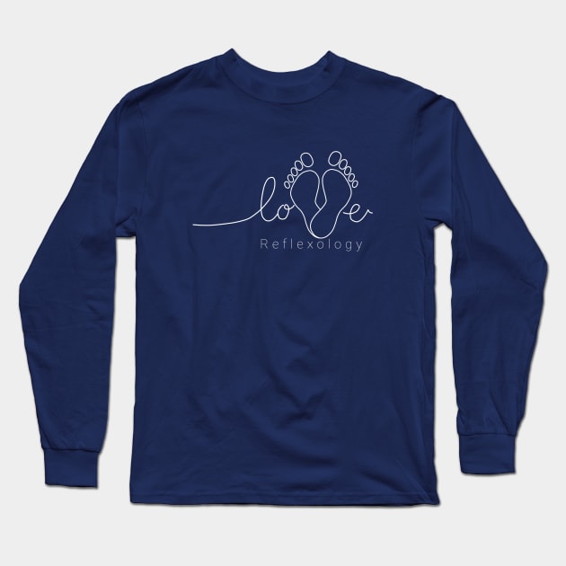 Love Reflexology (white design) Long Sleeve T-Shirt by Balanceandharmonyforreflexologists